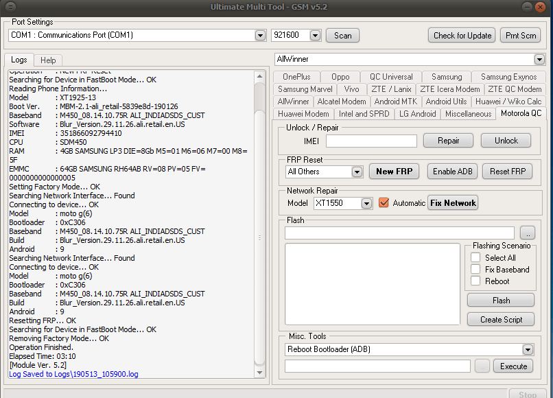 frp motorola XT1925-13