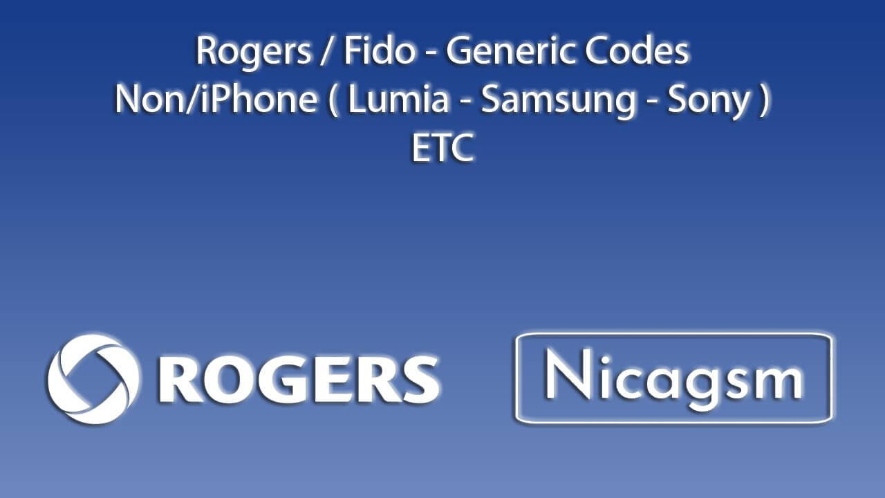 Códigos genéricos Roger/Fido Canada
