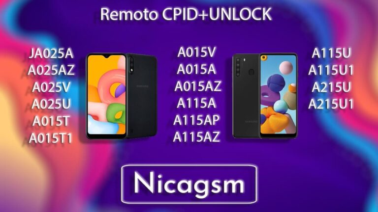 Remoto CPID A02S A01 A11 A21 Unlock E Imei